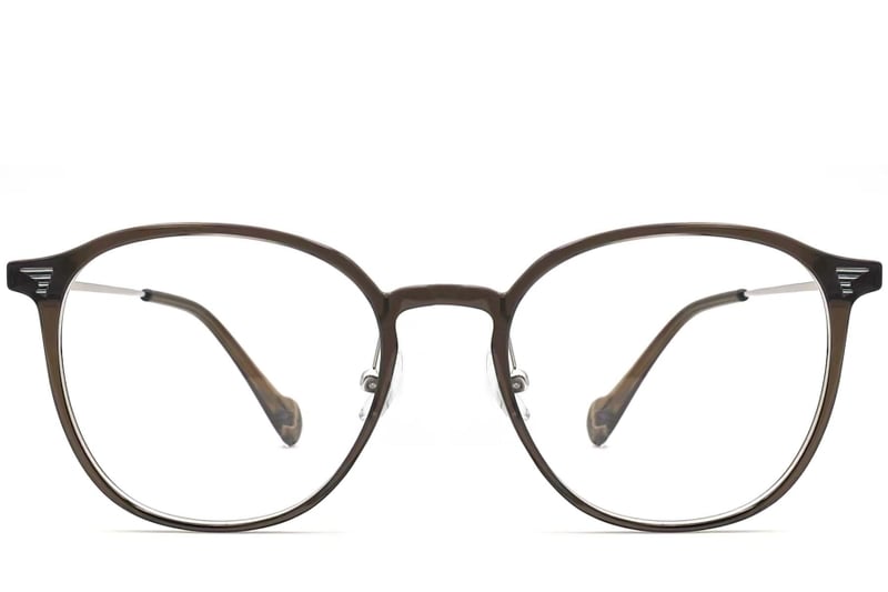 Oval Brown Metal Glasses #BS0406-0003