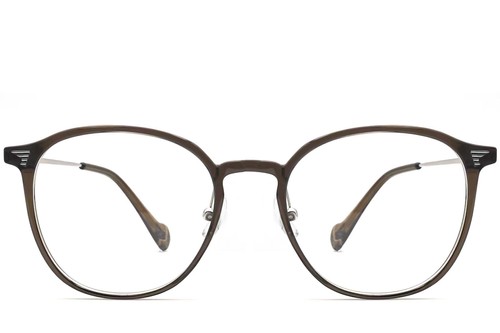 Lunettes ovales en métal marron #BS0406-0003