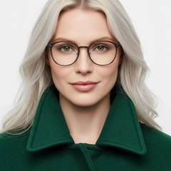 Gafas ovaladas de metal marrón #BS0406-0003