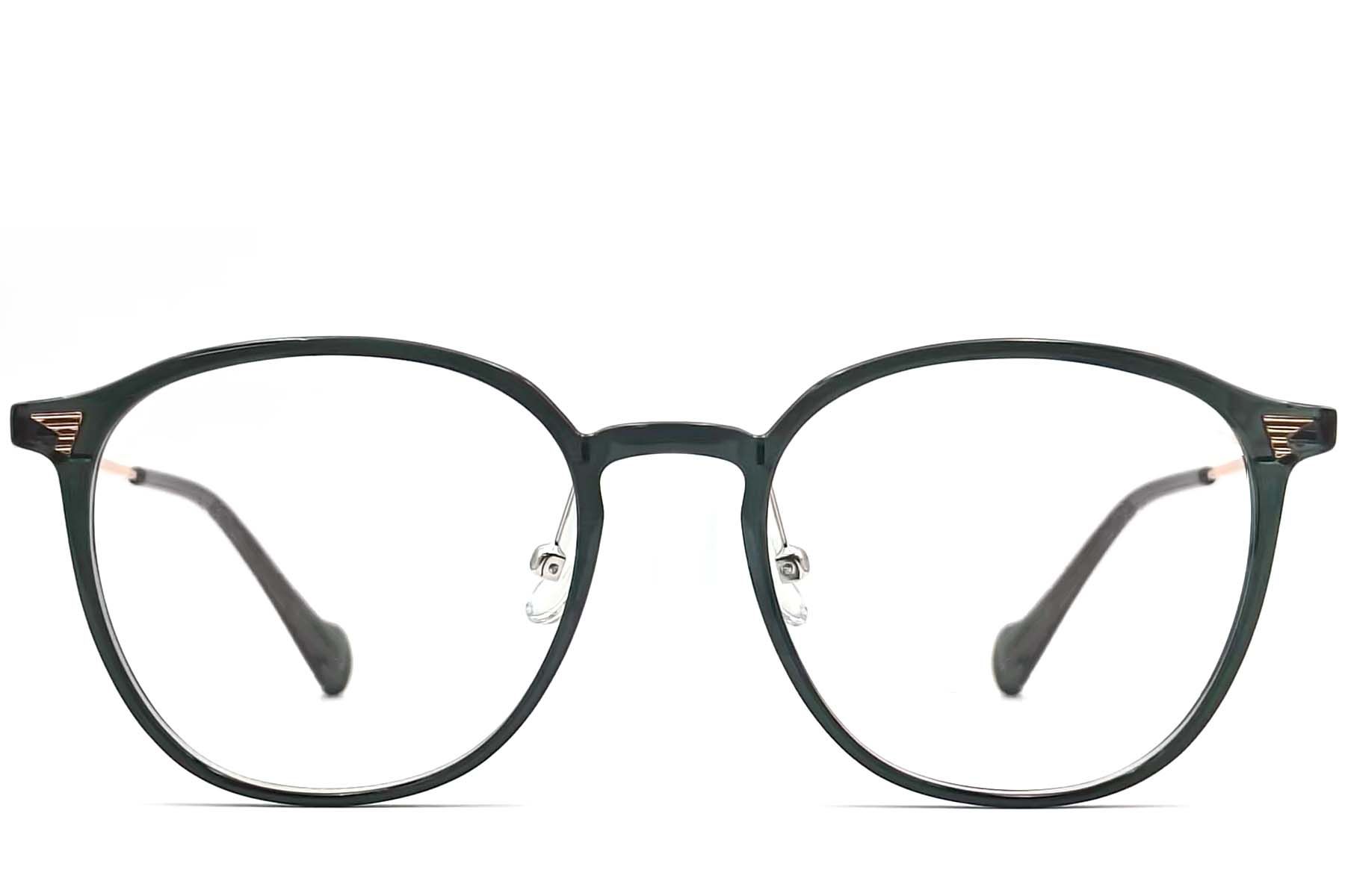 Oval Green Metal Glasses #BS0406-0004