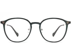 Oval Green Metal Glasses #BS0406-0004