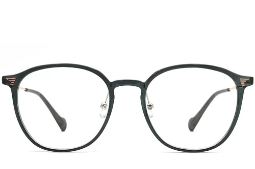 Lunettes ovales en métal vert #BS0406-0004