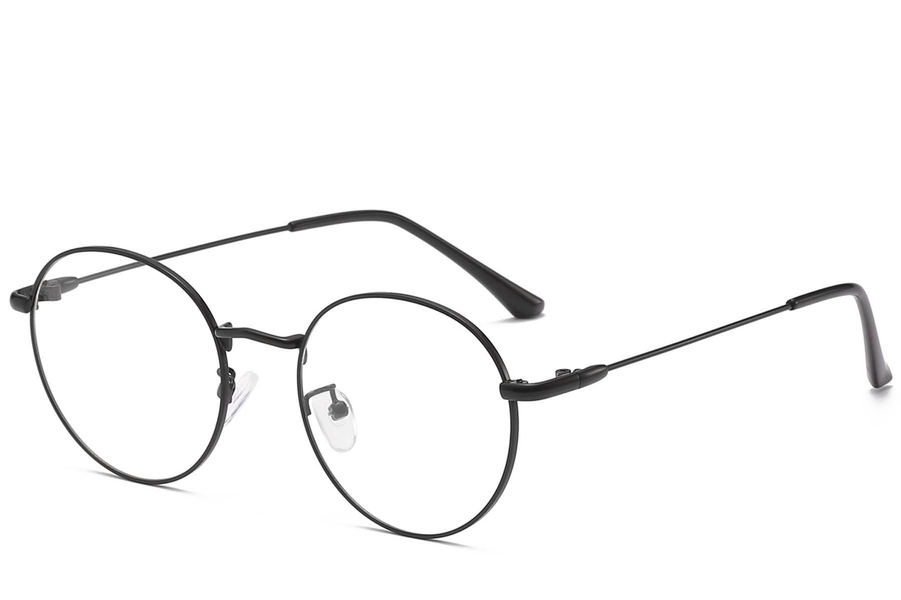 Lunettes ovales en métal noir #BS0406-0005