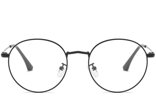 Lunettes ovales en métal noir #BS0406-0005