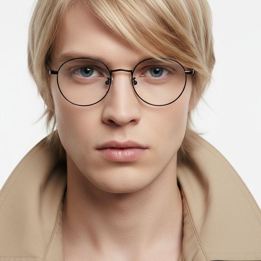 Oval Black Metal Glasses #BS0406-0005