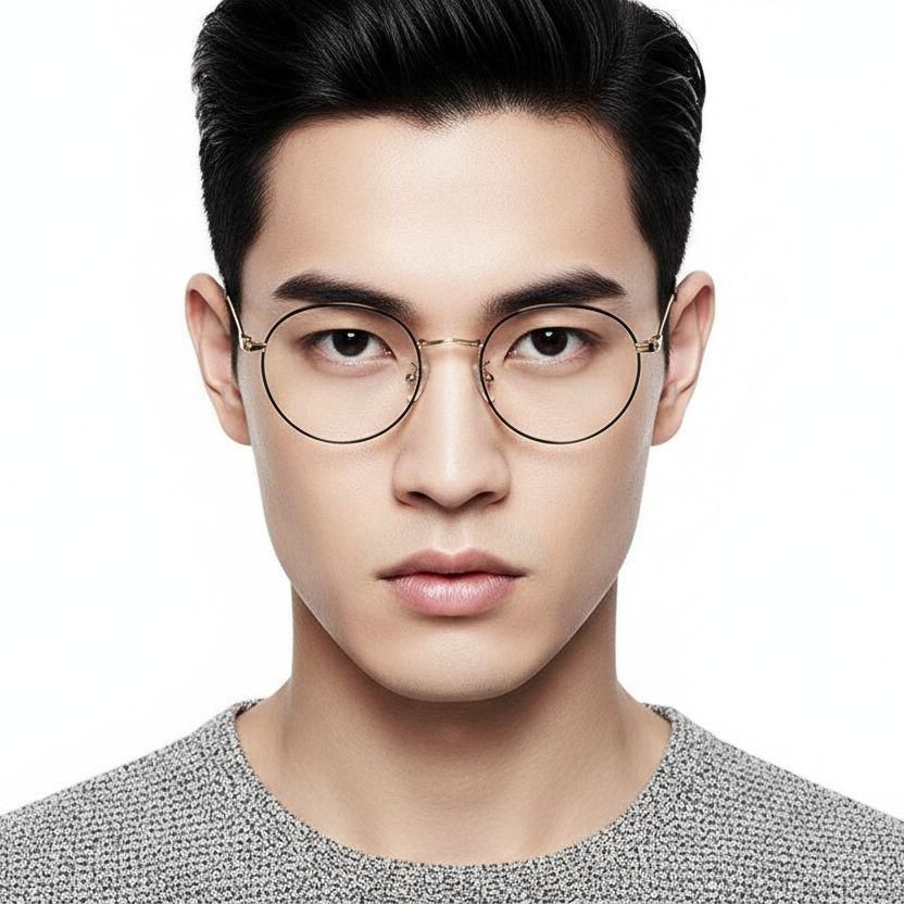 Occhiali ovali in metallo dorato #BS0406-0006