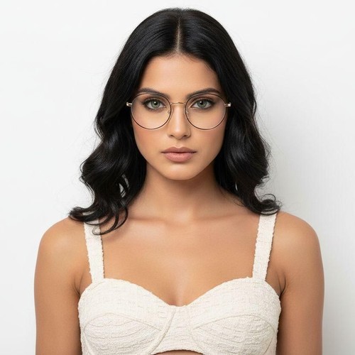 Oval Golden Metal Glasses #BS0406-0006