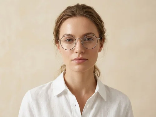 Lunettes ovales en métal argenté #BS0406-0007