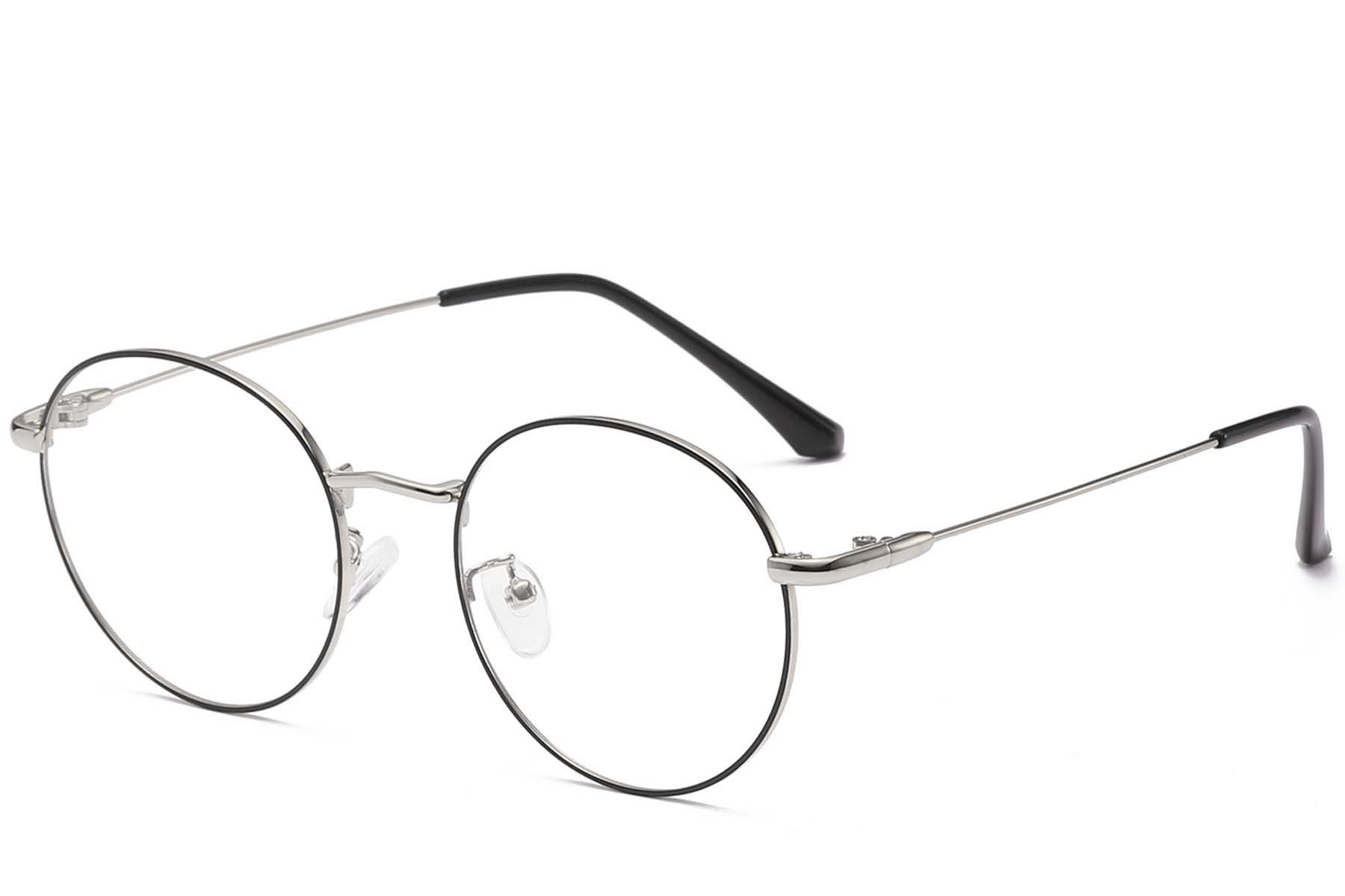 Oval Silver Metal Glasses #BS0406-0007