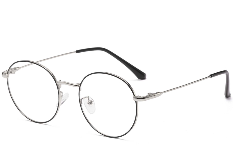 Oval Silver Metal Glasses #BS0406-0007