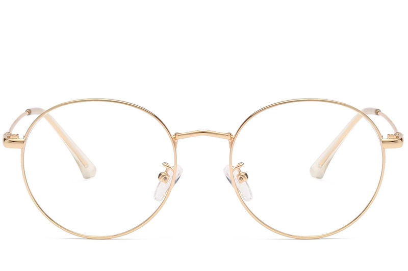 Oval Golden Metal Glasses #BS0406-0008