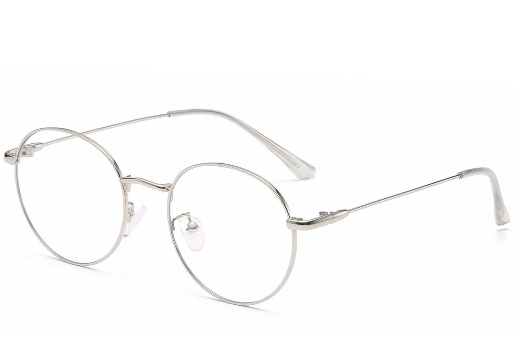 Oval Silver Metal Glasses #BS0406-0009
