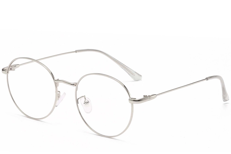 Oval Silver Metal Glasses #BS0406-0009
