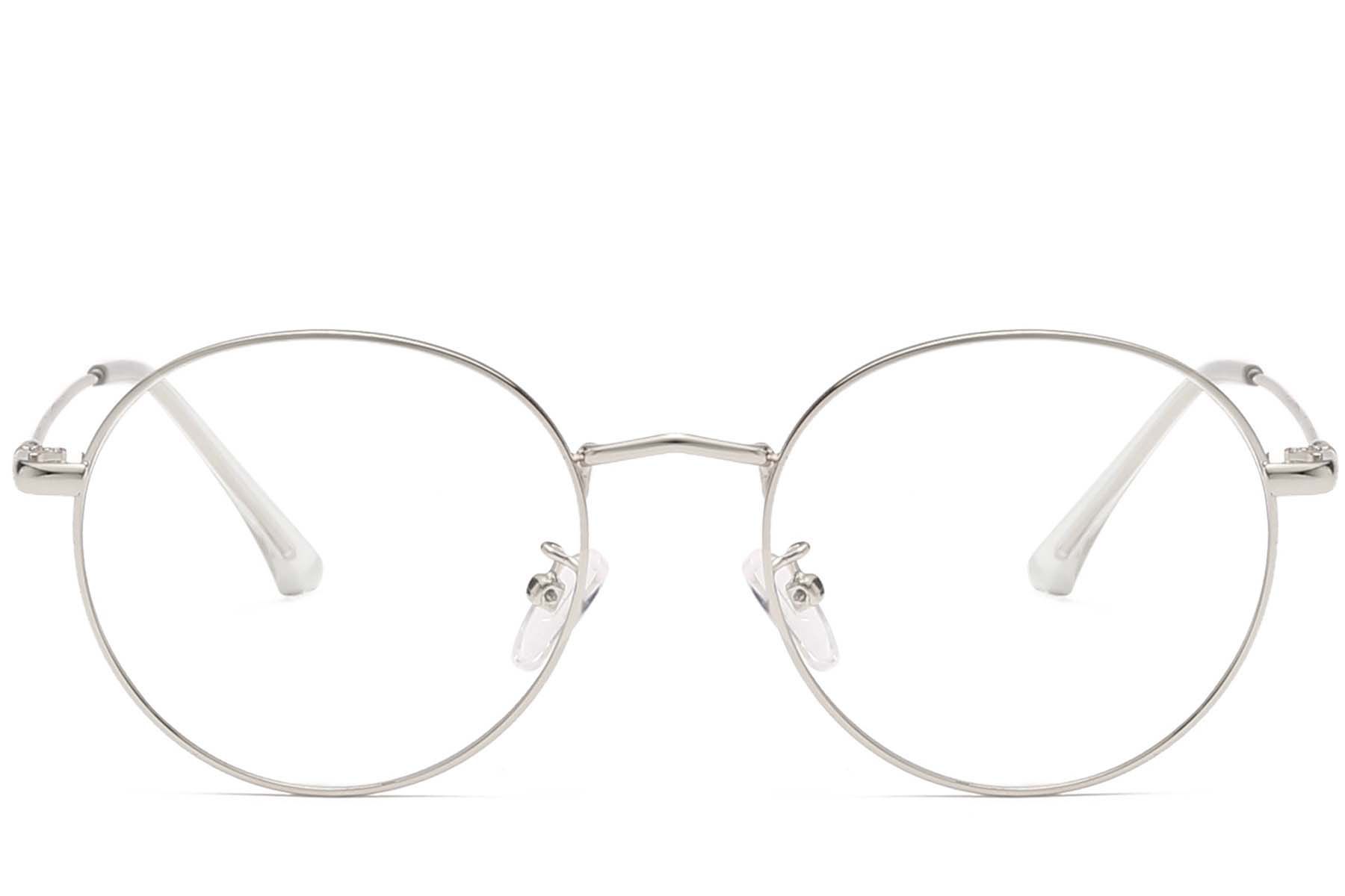 Oval Silver Metal Glasses #BS0406-0009