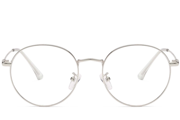 Oval Silver Metal Glasses #BS0406-0009