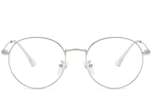 Lunettes ovales en métal argenté #BS0406-0009
