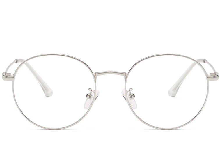 Oval Silver Metal Glasses #BS0406-0009