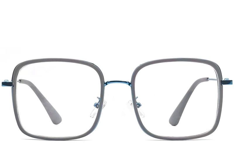 Rectangular Blue Metal Glasses #BS0406-0010