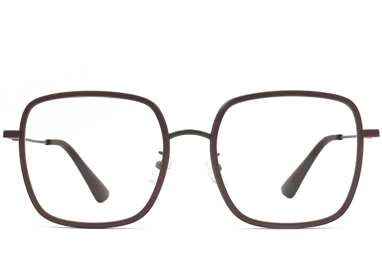 Rectangular Brown Metal Glasses #BS0406-0012