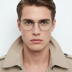 Gafas geométricas de metal azul #BS0406-0017