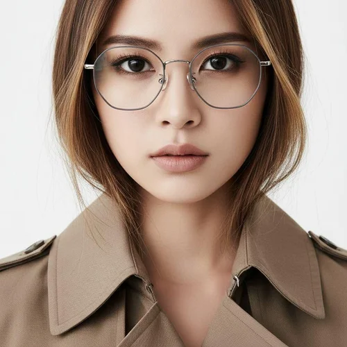 Lunettes géométriques en métal bleu #BS0406-0017