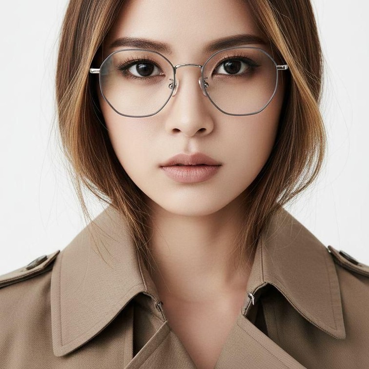 Lunettes géométriques en métal bleu #BS0406-0017