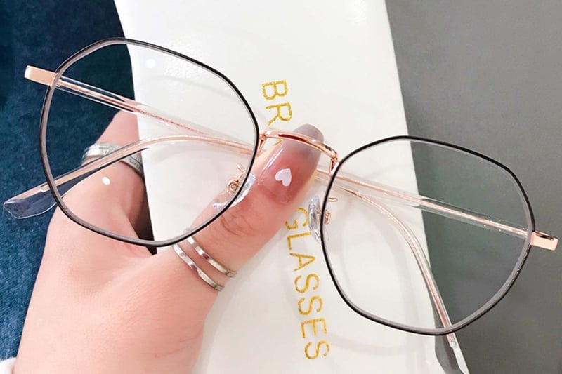 Geometric Black Metal Glasses #BS0406-0019