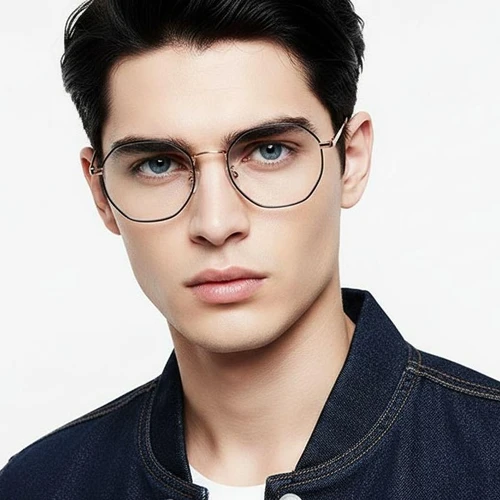 Geometric Black Metal Glasses #BS0406-0019