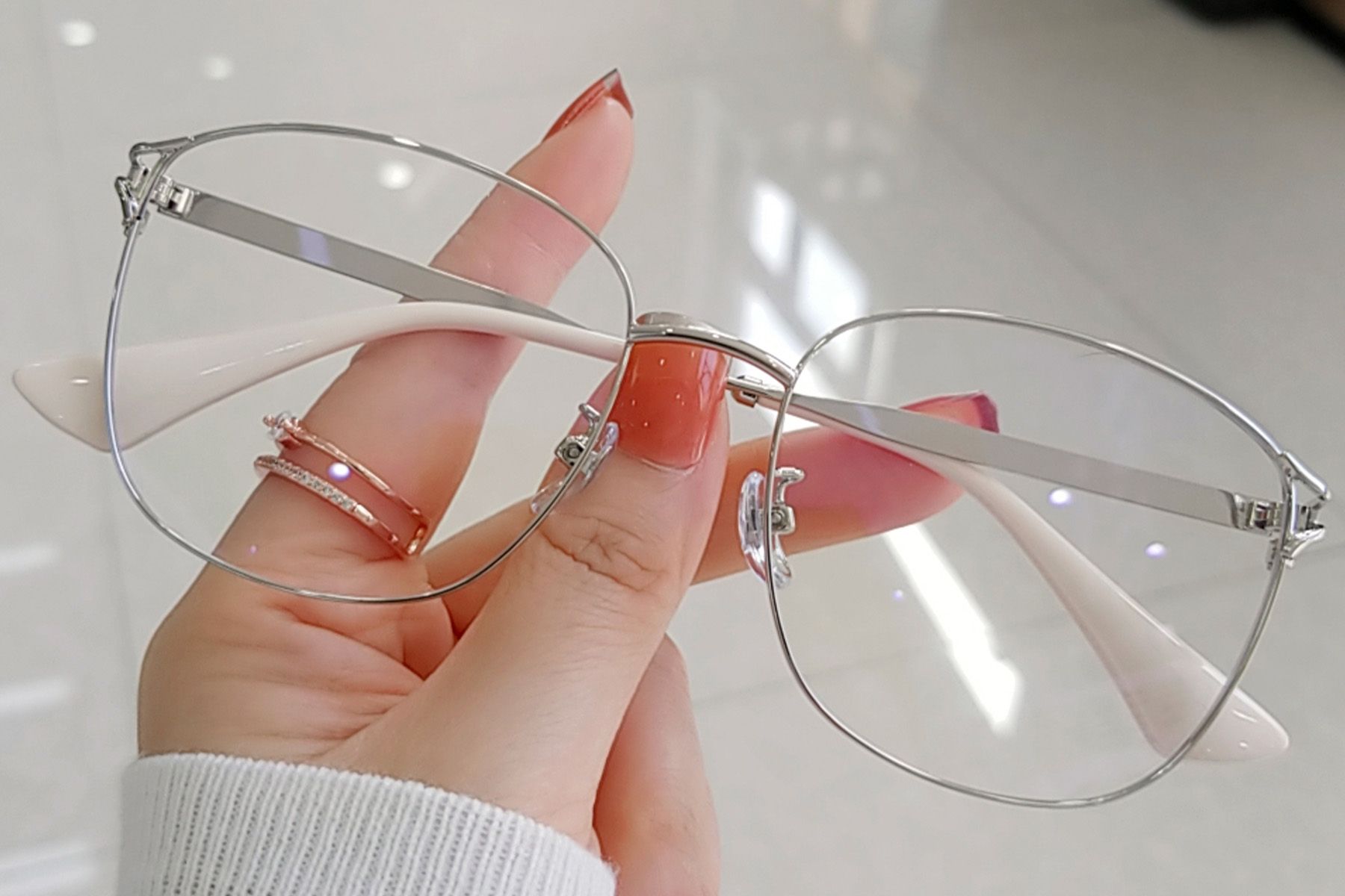 Rectangular Silver TR90 Glasses #BS0406-0021