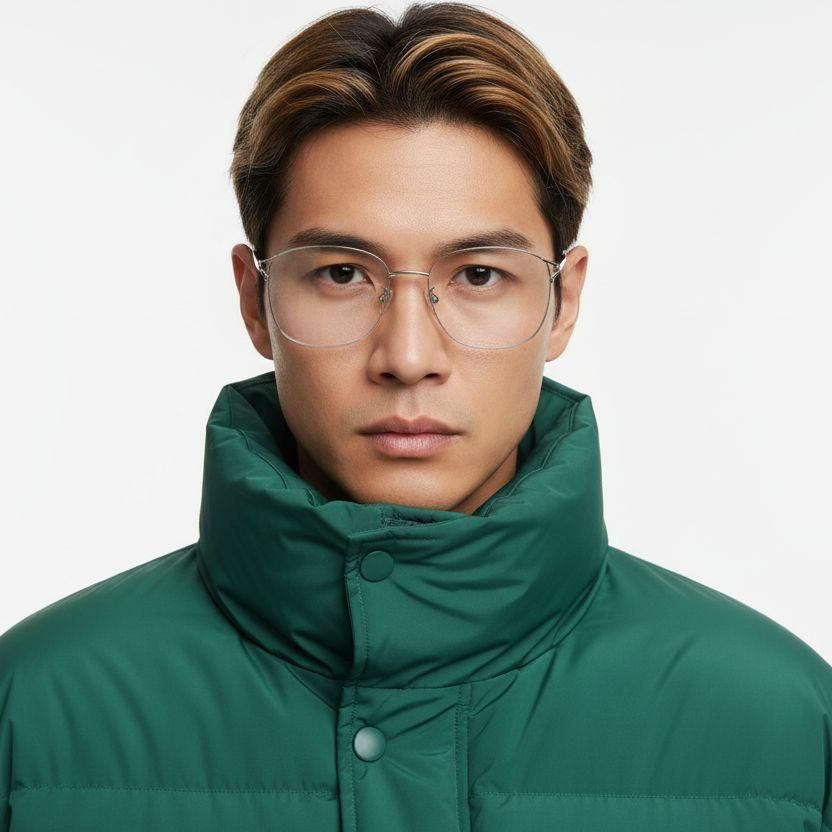 Rectangular Silver TR90 Glasses #BS0406-0021