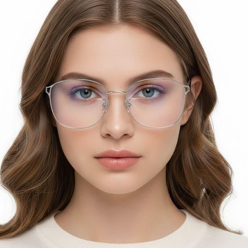 Rectangular Silver TR90 Glasses #BS0406-0021