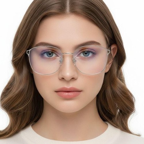 Lunettes rectangulaires argentées TR90 #BS0406-0021