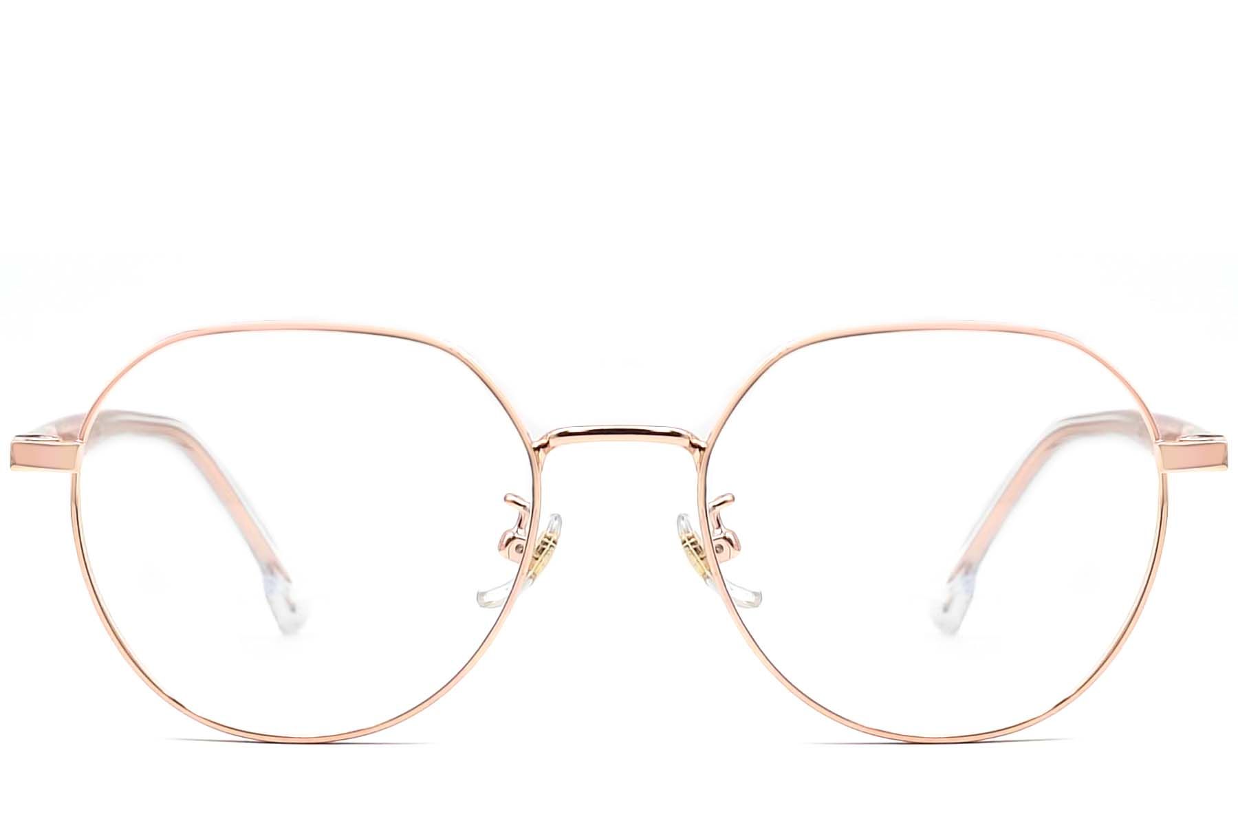 Gafas geométricas de metal rosa #BS0406-0026