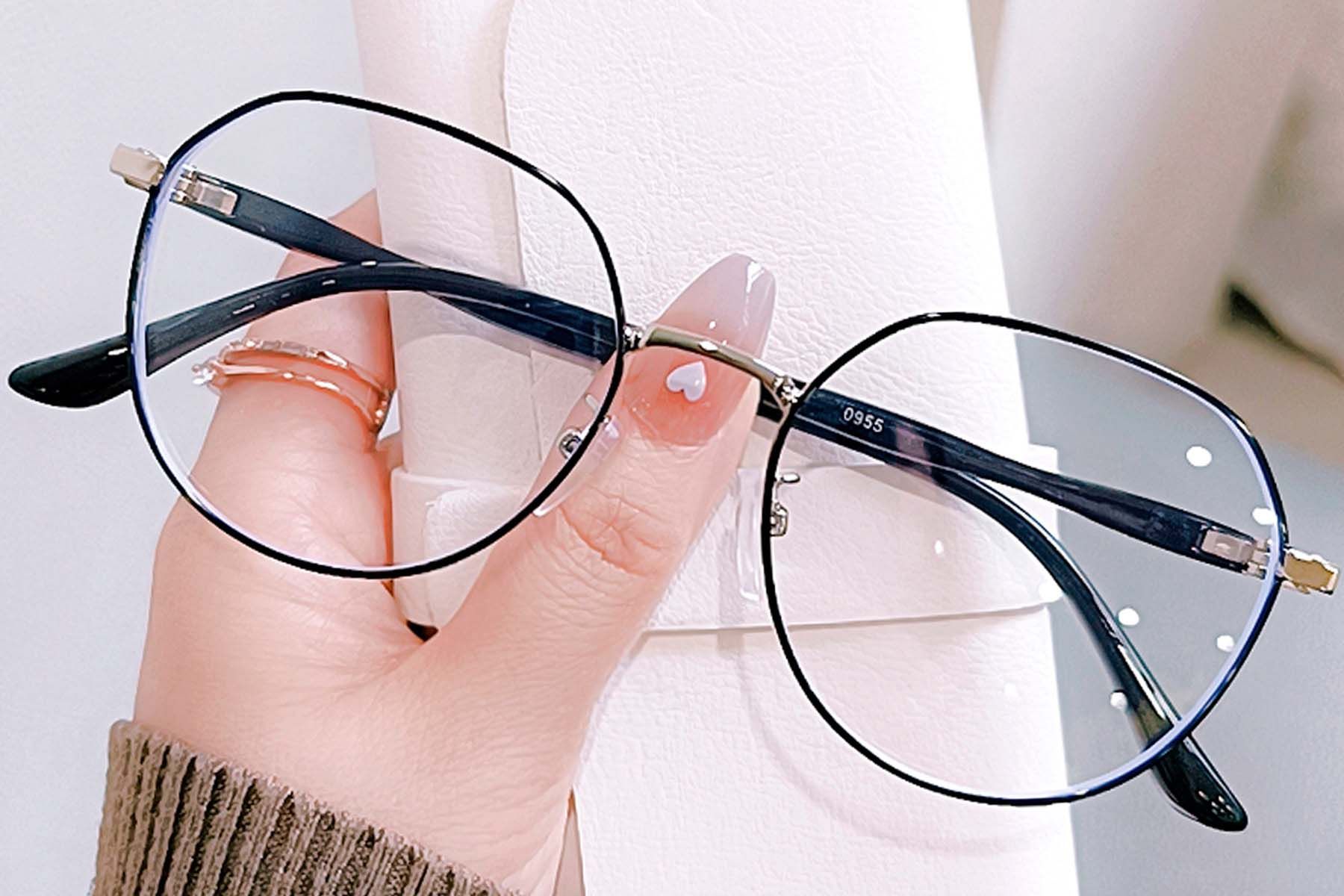 Geometric Black Metal Glasses #BS0406-0030