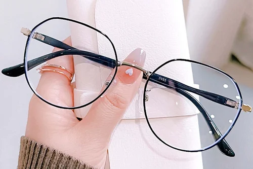 Lunettes géométriques en métal noir #BS0406-0030