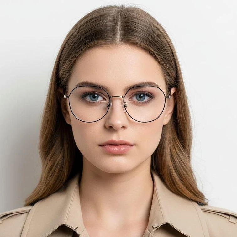 Gafas geométricas de metal negro #BS0406-0030