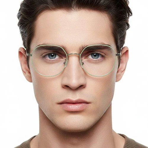 Geometric Green Metal Glasses #BS0406-0031