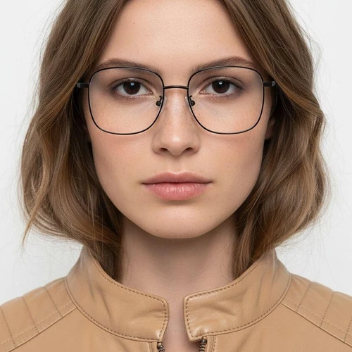 Rectangular Black Metal Glasses #BS0406-0032