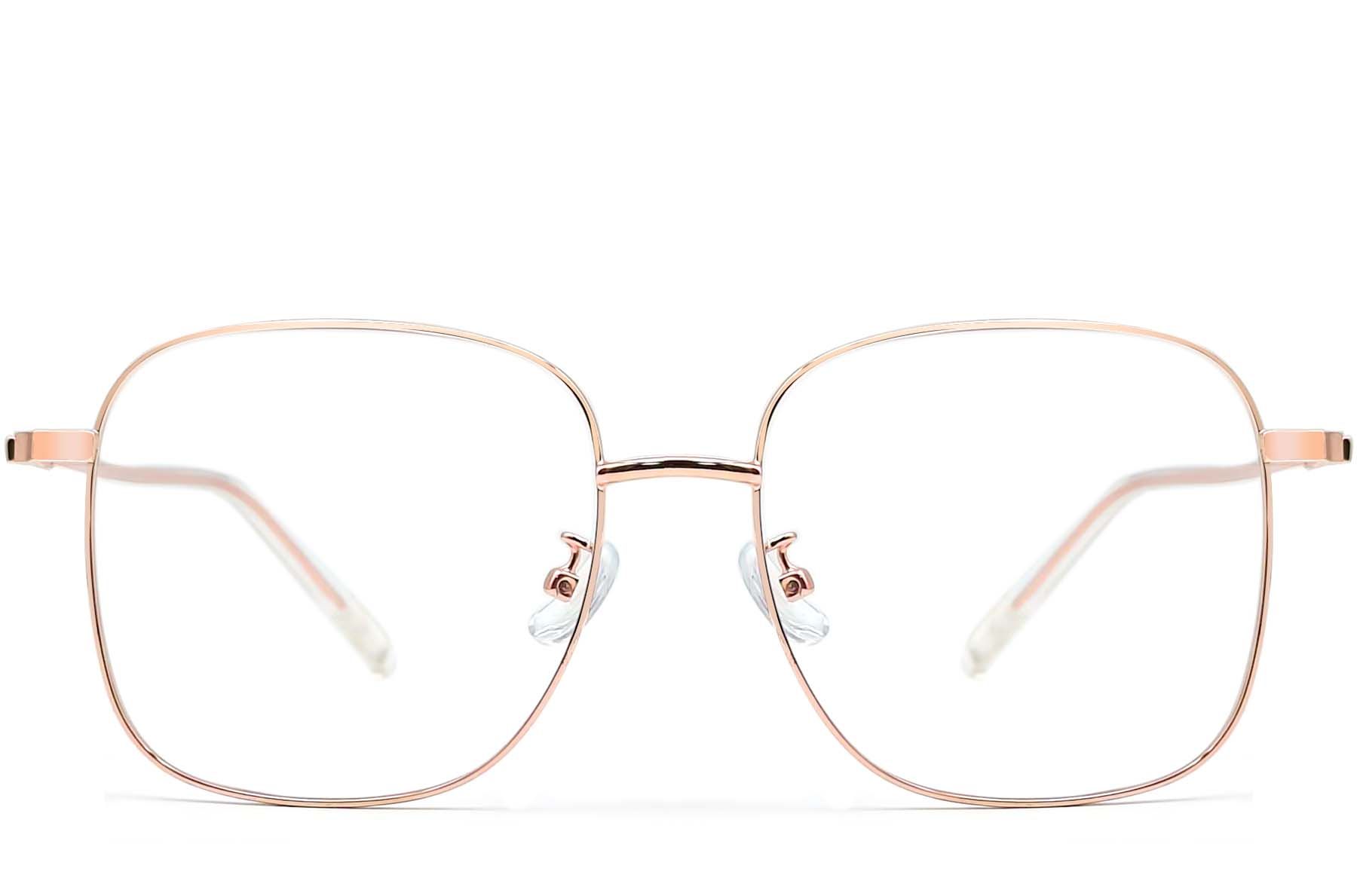 Rectangular Pink Metal Glasses #BS0406-0033