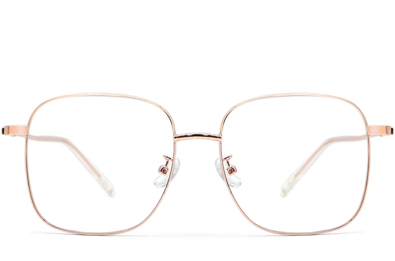 Rectangular Pink Metal Glasses #BS0406-0033