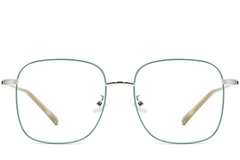 Rectangular Green Metal Glasses #BS0406-0034