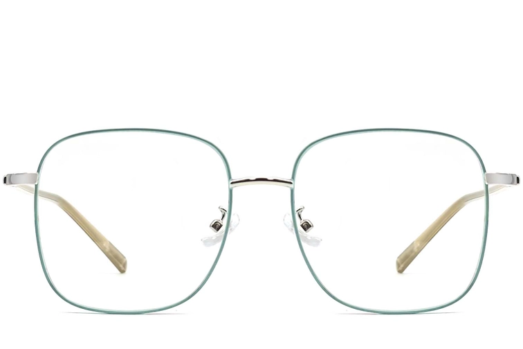 Rectangular Green Metal Glasses #BS0406-0034