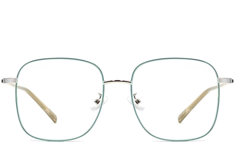Rectangular Green Metal Glasses #BS0406-0034