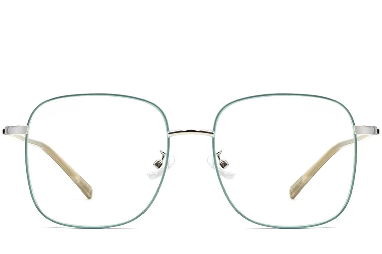 Rectangular Green Metal Glasses #BS0406-0034