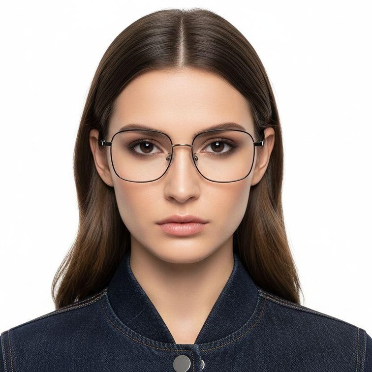 Rectangular Black Metal Glasses #BS0406-0035