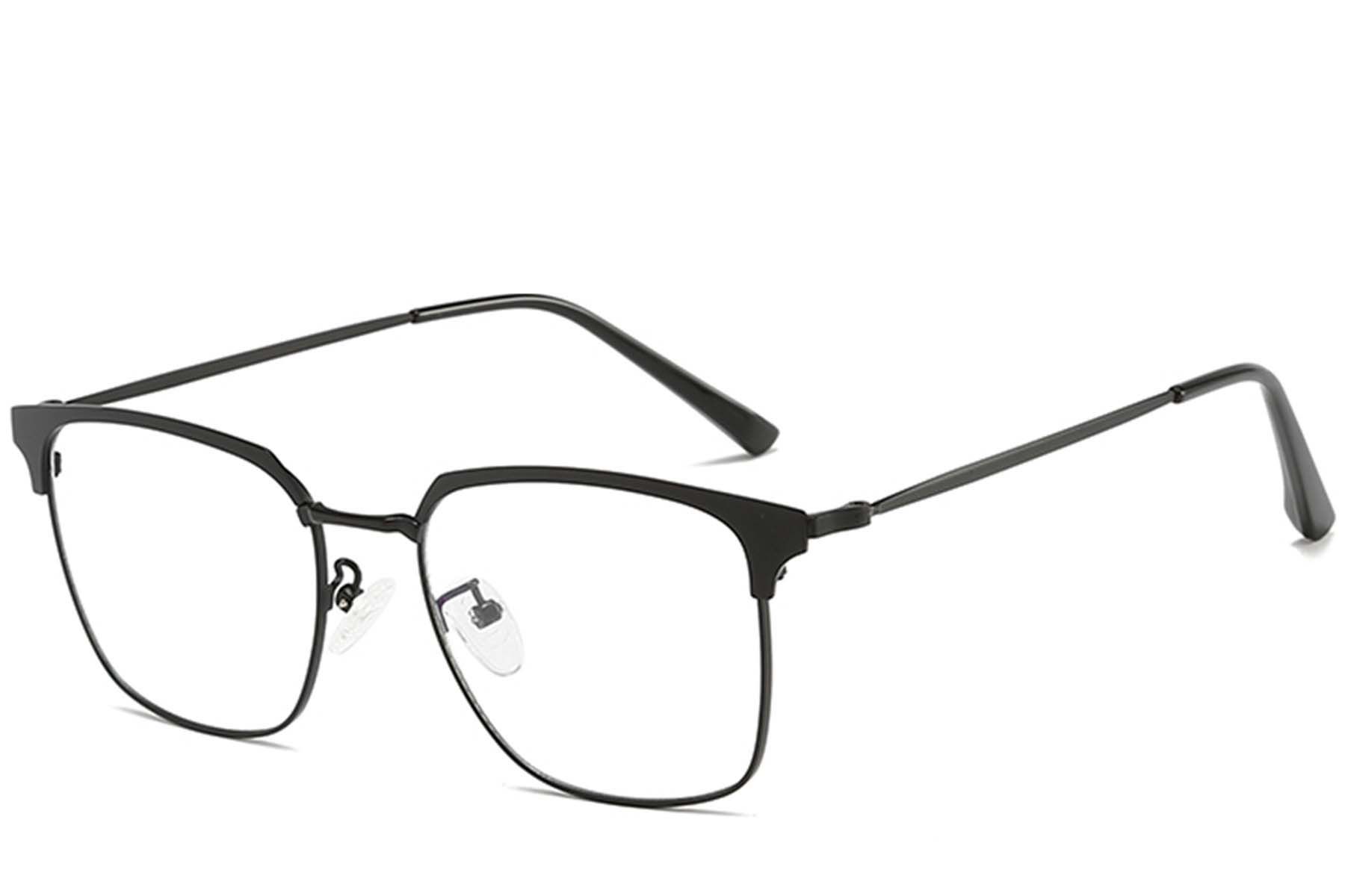 Semi-rimless Black Metal Glasses #BS0406-0036