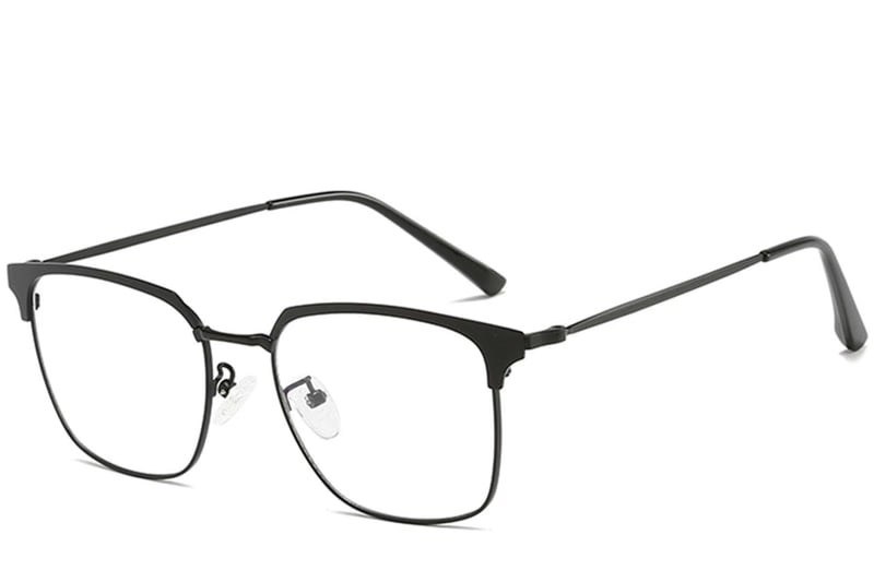 Semi-rimless Black Metal Glasses #BS0406-0036