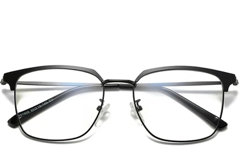 Semi-rimless Black Metal Glasses #BS0406-0036