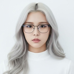 Semi-rimless Black Metal Glasses #BS0406-0036