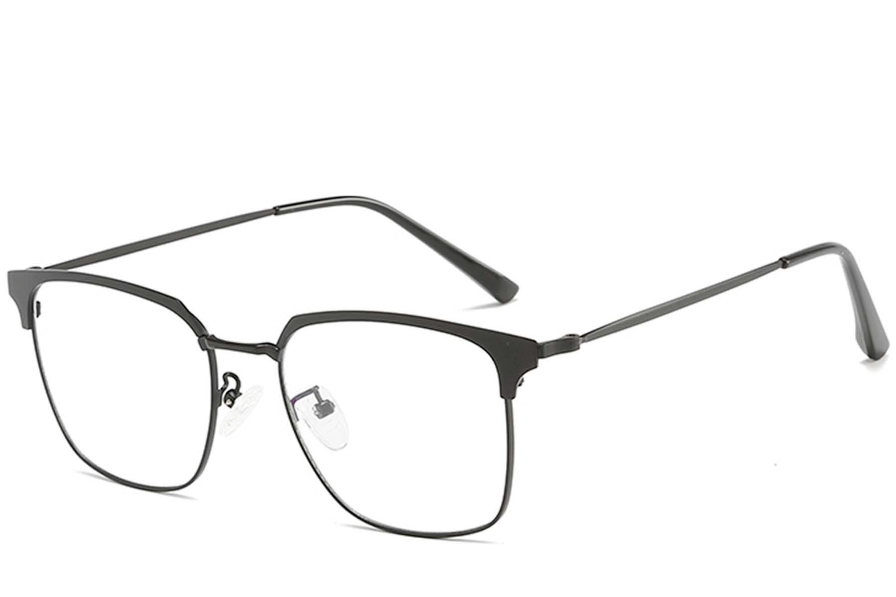 Semi-rimless Grey Metal Glasses #BS0406-0037